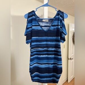 Ladies Blue Striped Blouse